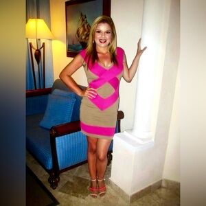 XOXO Small Women’s Pink Nude Sexy Mini Bodycon Dress